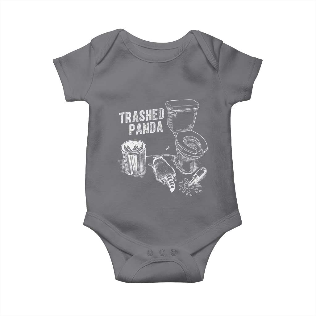 Funny Trashed Panda Baby Onesie Drunk Raccoon in Toilet Meme Hot Mess TS02 Charcoal Print Your Wear