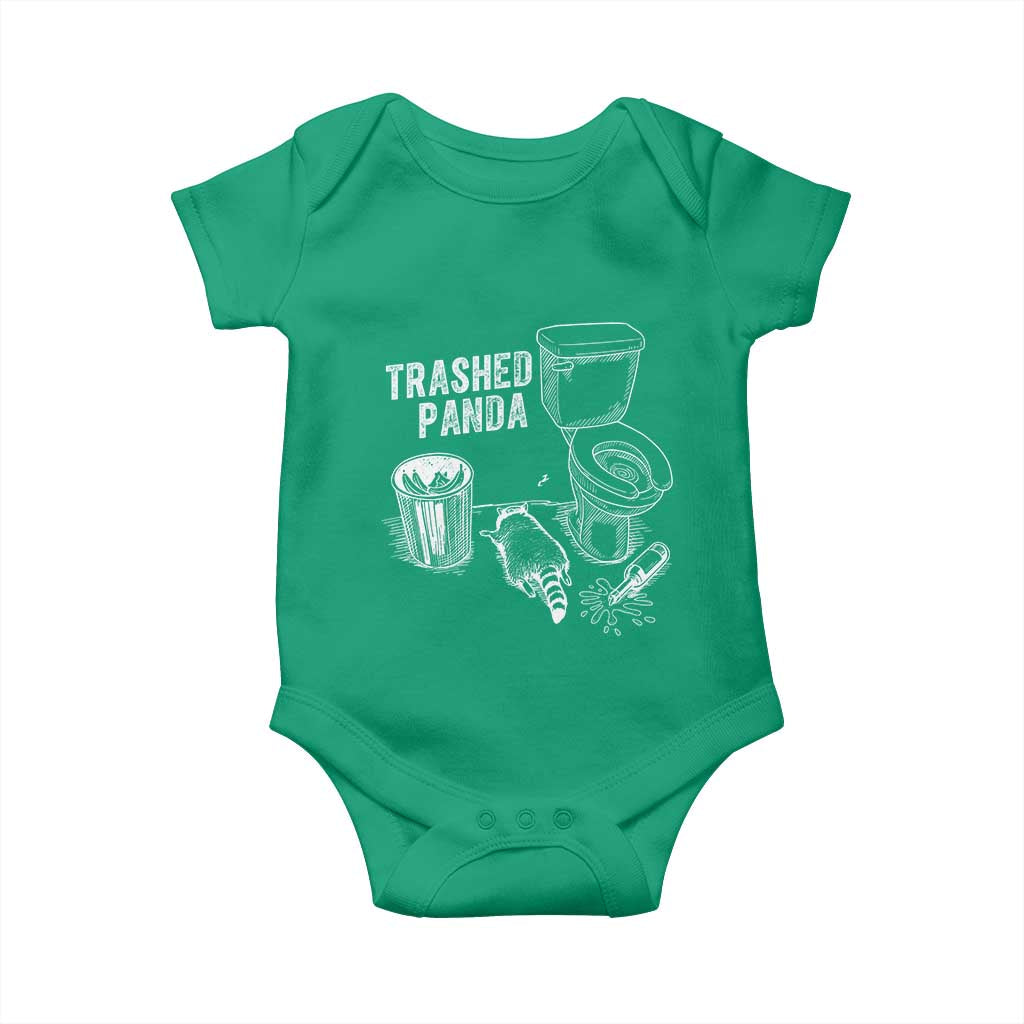 Funny Trashed Panda Baby Onesie Drunk Raccoon in Toilet Meme Hot Mess TS02 Irish Green Print Your Wear