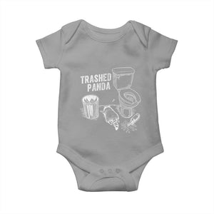Funny Trashed Panda Baby Onesie Drunk Raccoon in Toilet Meme Hot Mess TS02 Sport Gray Print Your Wear