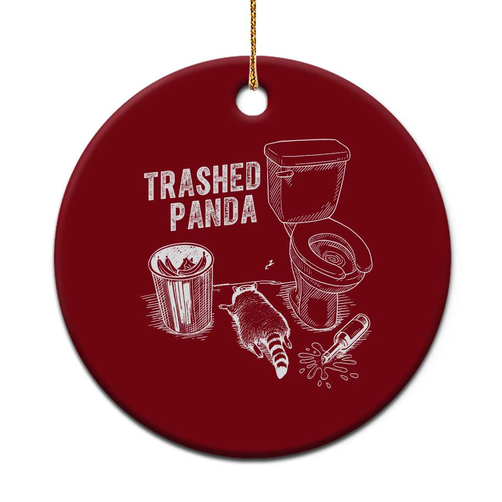 Funny Trashed Panda Ceramic Ornament Drunk Raccoon in Toilet Meme Hot Mess TS02 1pc Red Print Your Wear