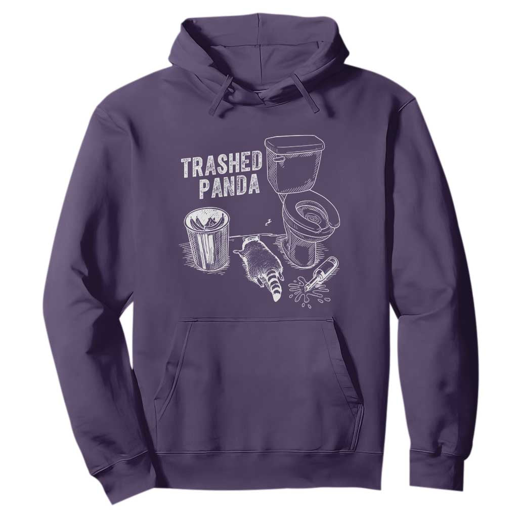 Funny Trashed Panda Hoodie Drunk Raccoon in Toilet Meme Hot Mess TS02 Purple Print Your Wear