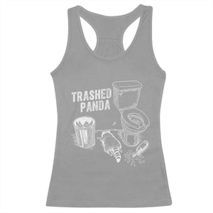 Funny Trashed Panda Racerback Tank Top Drunk Raccoon in Toilet Meme Hot Mess TS02 Sport Gray Print Your Wear