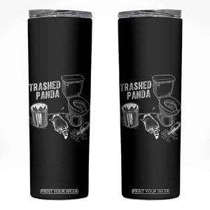 Funny Trashed Panda Skinny Tumbler Drunk Raccoon in Toilet Meme Hot Mess TS02 Black Print Your Wear
