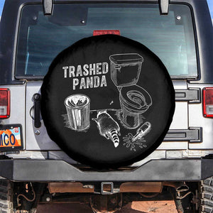 Funny Trashed Panda Spare Tire Cover Drunk Raccoon in Toilet Meme Hot Mess TS02 No hole Black Print Your Wear