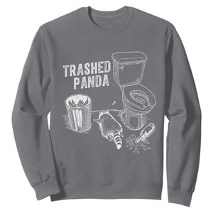 Funny Trashed Panda Sweatshirt Drunk Raccoon in Toilet Meme Hot Mess TS02 Charcoal Print Your Wear