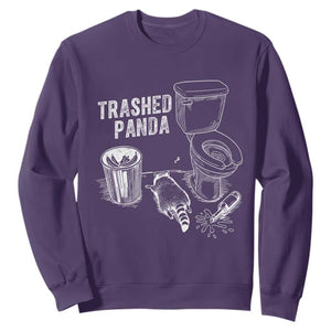 Funny Trashed Panda Sweatshirt Drunk Raccoon in Toilet Meme Hot Mess TS02 Purple Print Your Wear