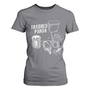 Funny Trashed Panda T Shirt For Women Drunk Raccoon in Toilet Meme Hot Mess TS02 Charcoal Print Your Wear