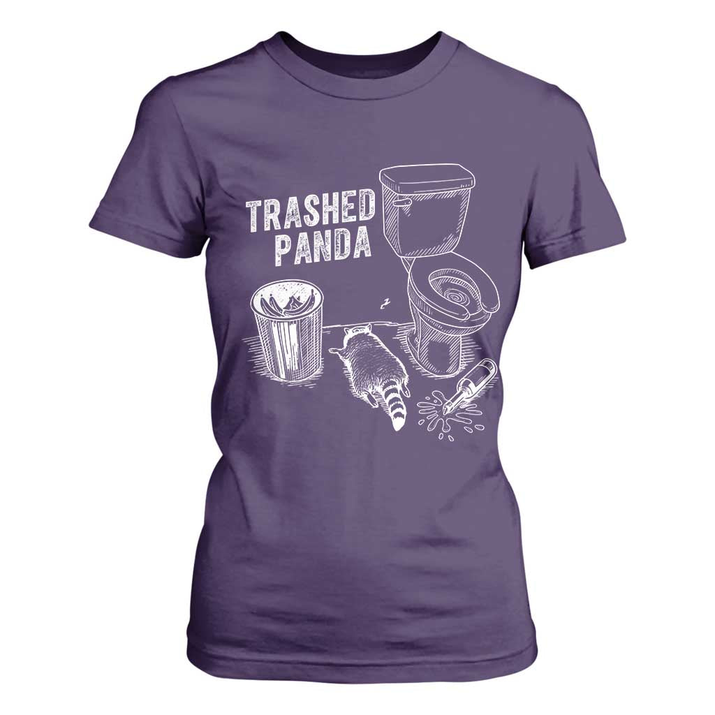 Funny Trashed Panda T Shirt For Women Drunk Raccoon in Toilet Meme Hot Mess TS02 Purple Print Your Wear