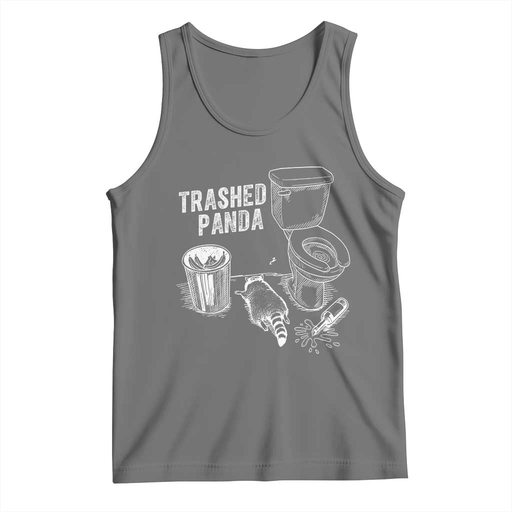 Funny Trashed Panda Tank Top Drunk Raccoon in Toilet Meme Hot Mess TS02 Black Heather Print Your Wear