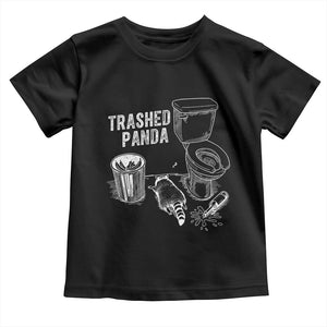 Funny Trashed Panda Toddler T Shirt Drunk Raccoon in Toilet Meme Hot Mess TS02 Black Print Your Wear