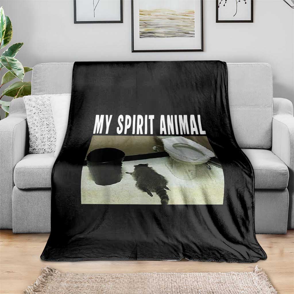 Funny Trashed Panda My Spirit Animal Throw Blanket Drunk Raccoon in Toilet Meme Hot Mess TS02 Print Your Wear
