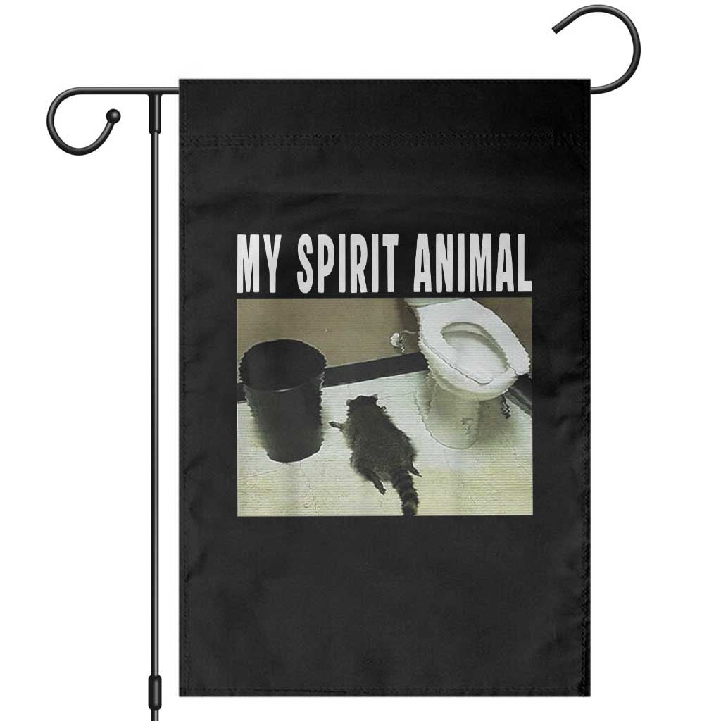 Funny Trashed Panda My Spirit Animal Garden Flag Drunk Raccoon in Toilet Meme Hot Mess TS02 Black Print Your Wear
