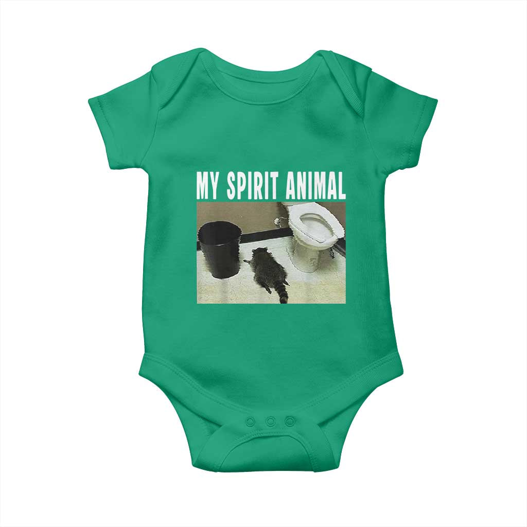 Funny Trashed Panda My Spirit Animal Baby Onesie Drunk Raccoon in Toilet Meme Hot Mess TS02 Irish Green Print Your Wear