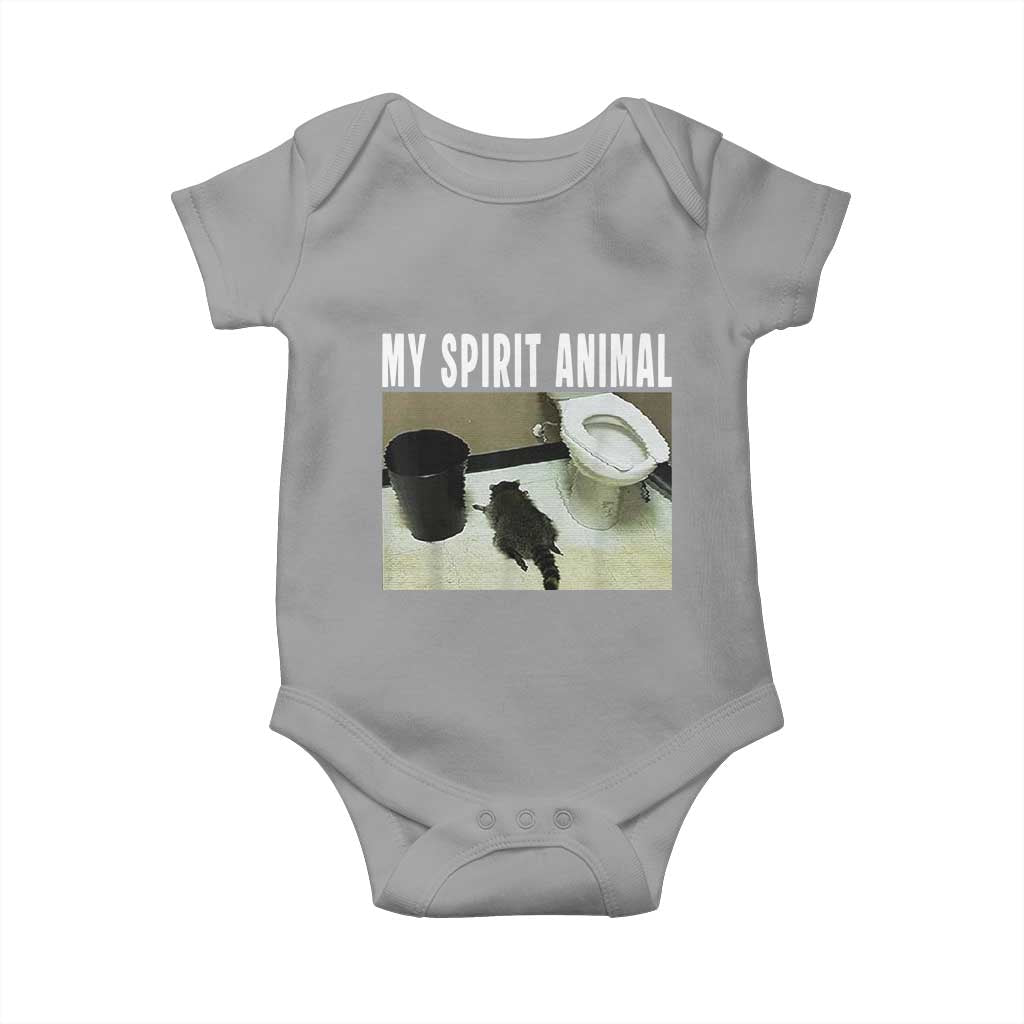 Funny Trashed Panda My Spirit Animal Baby Onesie Drunk Raccoon in Toilet Meme Hot Mess TS02 Sport Gray Print Your Wear