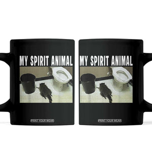 Funny Trashed Panda My Spirit Animal Coffee Mug Drunk Raccoon in Toilet Meme Hot Mess TS02 Black Print Your Wear