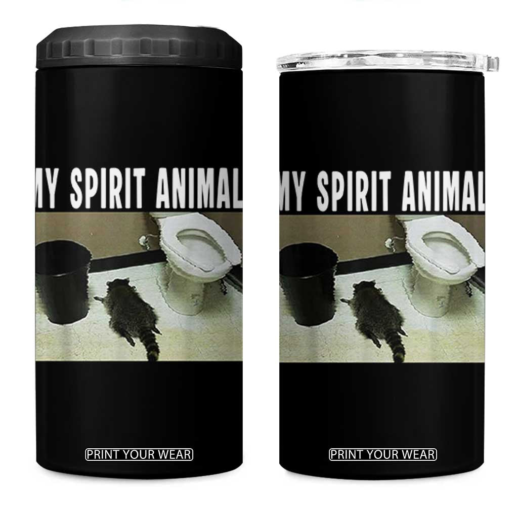 Funny Trashed Panda My Spirit Animal 4 in 1 Can Cooler Tumbler Drunk Raccoon in Toilet Meme Hot Mess TS02 One Size: 16 oz Black Print Your Wear