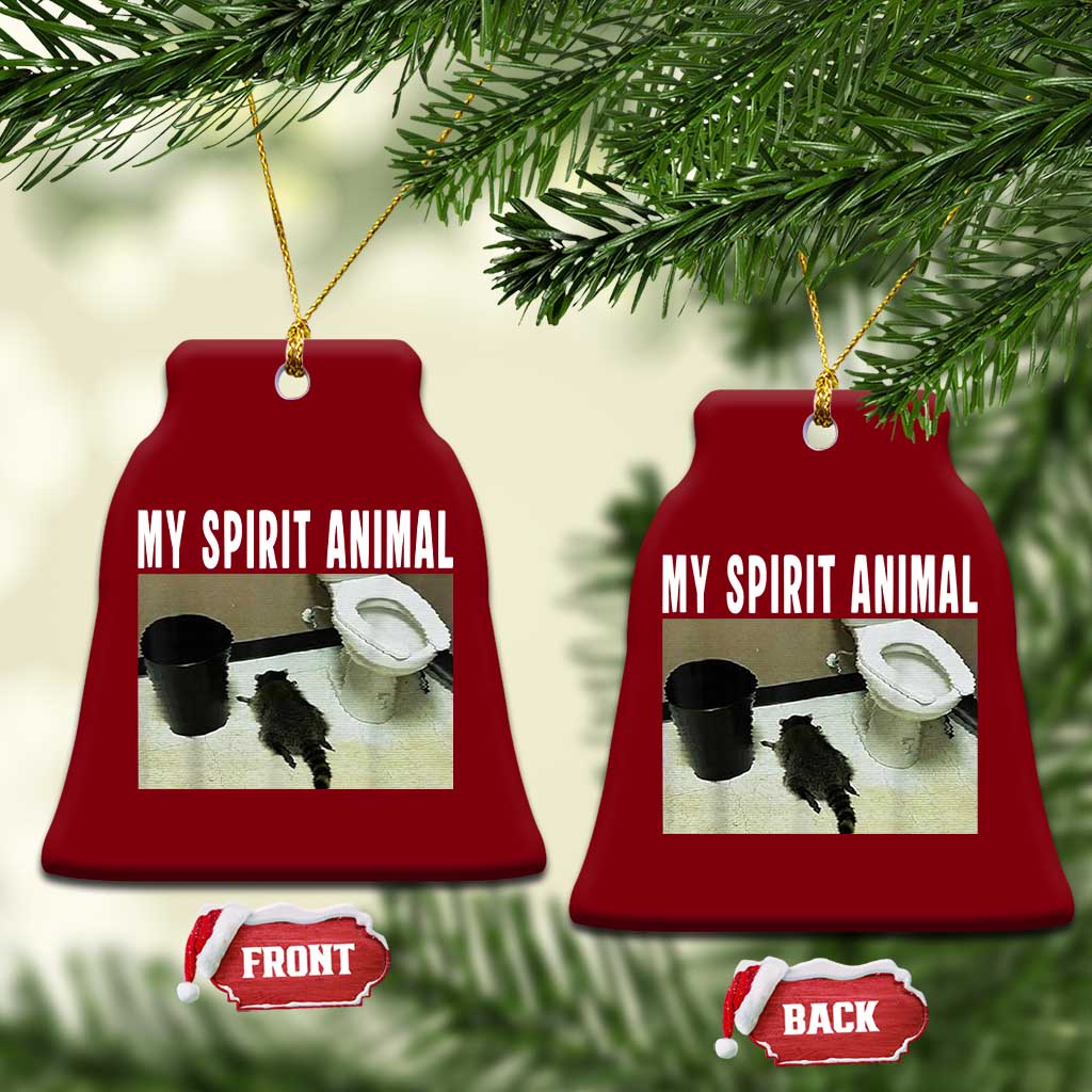 Funny Trashed Panda My Spirit Animal Ceramic Ornament Drunk Raccoon in Toilet Meme Hot Mess TS02 Print Your Wear