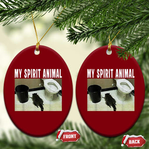 Funny Trashed Panda My Spirit Animal Ceramic Ornament Drunk Raccoon in Toilet Meme Hot Mess TS02 Print Your Wear