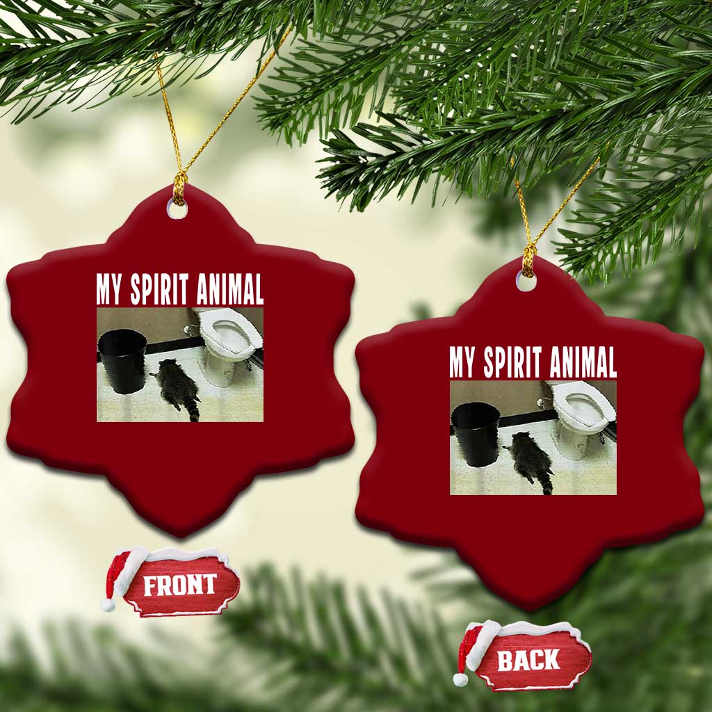 Funny Trashed Panda My Spirit Animal Ceramic Ornament Drunk Raccoon in Toilet Meme Hot Mess TS02 Print Your Wear