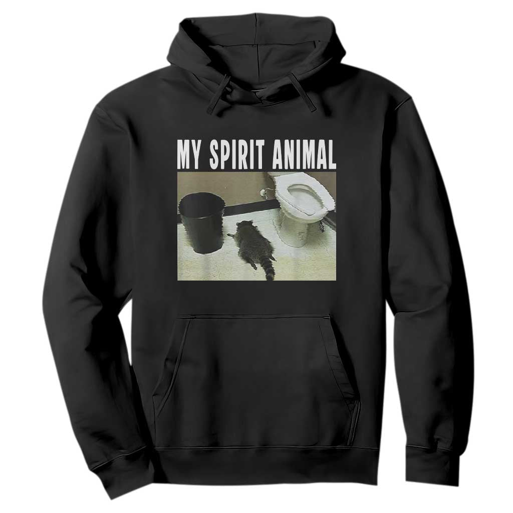 Funny Trashed Panda My Spirit Animal Hoodie Drunk Raccoon in Toilet Meme Hot Mess TS02 Black Print Your Wear