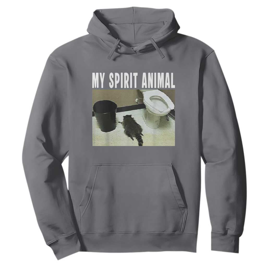 Funny Trashed Panda My Spirit Animal Hoodie Drunk Raccoon in Toilet Meme Hot Mess TS02 Charcoal Print Your Wear