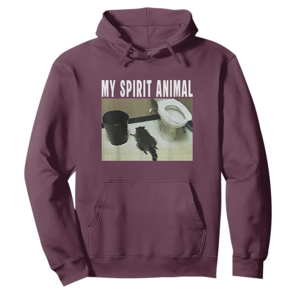 Funny Trashed Panda My Spirit Animal Hoodie Drunk Raccoon in Toilet Meme Hot Mess TS02 Maroon Print Your Wear