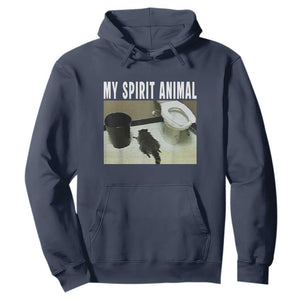 Funny Trashed Panda My Spirit Animal Hoodie Drunk Raccoon in Toilet Meme Hot Mess TS02 Navy Print Your Wear