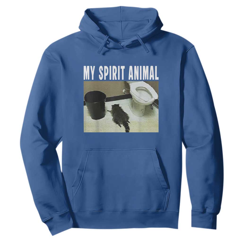 Funny Trashed Panda My Spirit Animal Hoodie Drunk Raccoon in Toilet Meme Hot Mess TS02 Royal Blue Print Your Wear