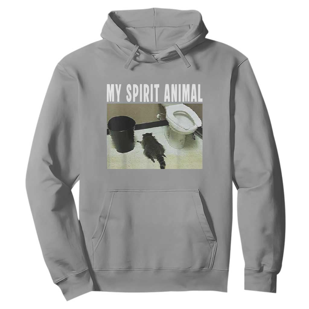 Funny Trashed Panda My Spirit Animal Hoodie Drunk Raccoon in Toilet Meme Hot Mess TS02 Sport Gray Print Your Wear