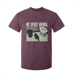Funny Trashed Panda My Spirit Animal T Shirt For Kid Drunk Raccoon in Toilet Meme Hot Mess TS02 Maroon Print Your Wear