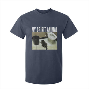 Funny Trashed Panda My Spirit Animal T Shirt For Kid Drunk Raccoon in Toilet Meme Hot Mess TS02 Navy Print Your Wear