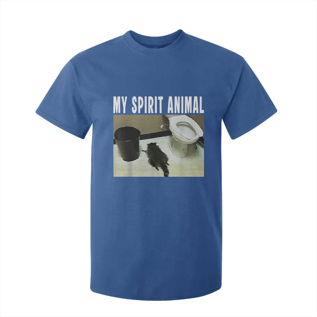 Funny Trashed Panda My Spirit Animal T Shirt For Kid Drunk Raccoon in Toilet Meme Hot Mess TS02 Royal Blue Print Your Wear