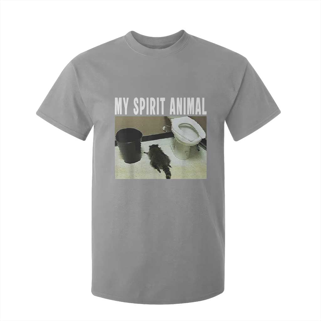 Funny Trashed Panda My Spirit Animal T Shirt For Kid Drunk Raccoon in Toilet Meme Hot Mess TS02 Sport Gray Print Your Wear