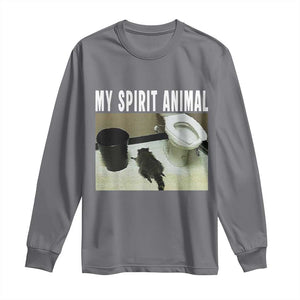 Funny Trashed Panda My Spirit Animal Long Sleeve Shirt Drunk Raccoon in Toilet Meme Hot Mess TS02 Charcoal Print Your Wear