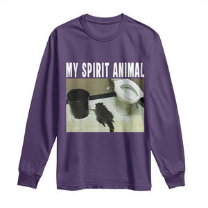 Funny Trashed Panda My Spirit Animal Long Sleeve Shirt Drunk Raccoon in Toilet Meme Hot Mess TS02 Purple Print Your Wear