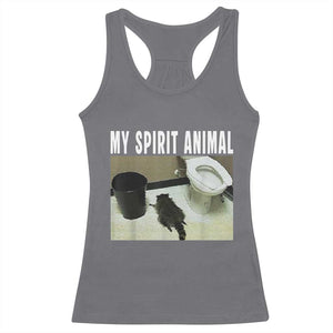 Funny Trashed Panda My Spirit Animal Racerback Tank Top Drunk Raccoon in Toilet Meme Hot Mess TS02 Charcoal Print Your Wear