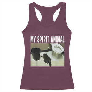 Funny Trashed Panda My Spirit Animal Racerback Tank Top Drunk Raccoon in Toilet Meme Hot Mess TS02 Maroon Print Your Wear