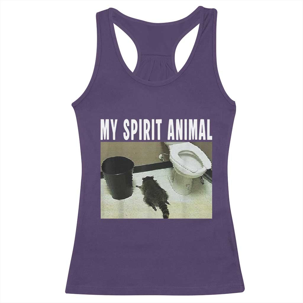 Funny Trashed Panda My Spirit Animal Racerback Tank Top Drunk Raccoon in Toilet Meme Hot Mess TS02 Purple Print Your Wear
