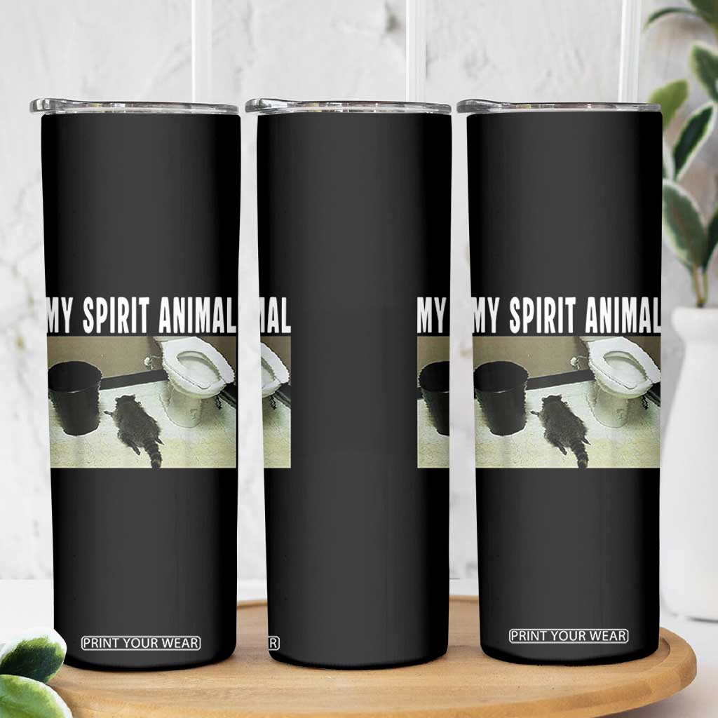 Funny Trashed Panda My Spirit Animal Skinny Tumbler Drunk Raccoon in Toilet Meme Hot Mess TS02 Print Your Wear