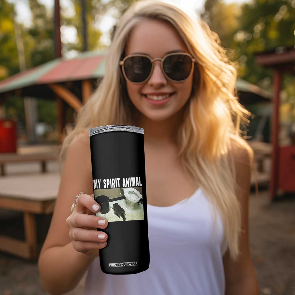 Funny Trashed Panda My Spirit Animal Skinny Tumbler Drunk Raccoon in Toilet Meme Hot Mess TS02 Print Your Wear