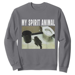 Funny Trashed Panda My Spirit Animal Sweatshirt Drunk Raccoon in Toilet Meme Hot Mess TS02 Charcoal Print Your Wear