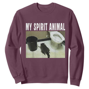 Funny Trashed Panda My Spirit Animal Sweatshirt Drunk Raccoon in Toilet Meme Hot Mess TS02 Maroon Print Your Wear