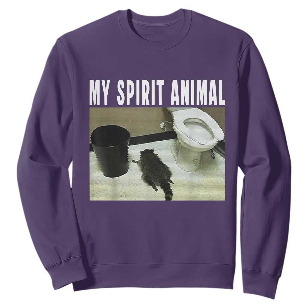 Funny Trashed Panda My Spirit Animal Sweatshirt Drunk Raccoon in Toilet Meme Hot Mess TS02 Purple Print Your Wear