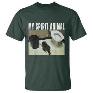 Funny Trashed Panda My Spirit Animal T Shirt Drunk Raccoon in Toilet Meme Hot Mess TS02 Dark Forest Green Print Your Wear