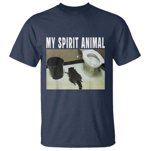 Funny Trashed Panda My Spirit Animal T Shirt Drunk Raccoon in Toilet Meme Hot Mess TS02 Navy Print Your Wear