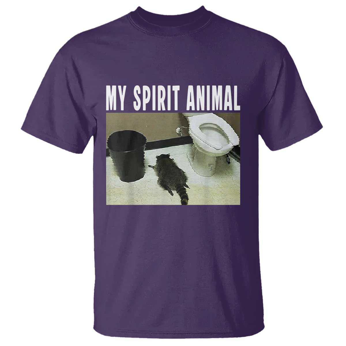 Funny Trashed Panda My Spirit Animal T Shirt Drunk Raccoon in Toilet Meme Hot Mess TS02 Purple Print Your Wear