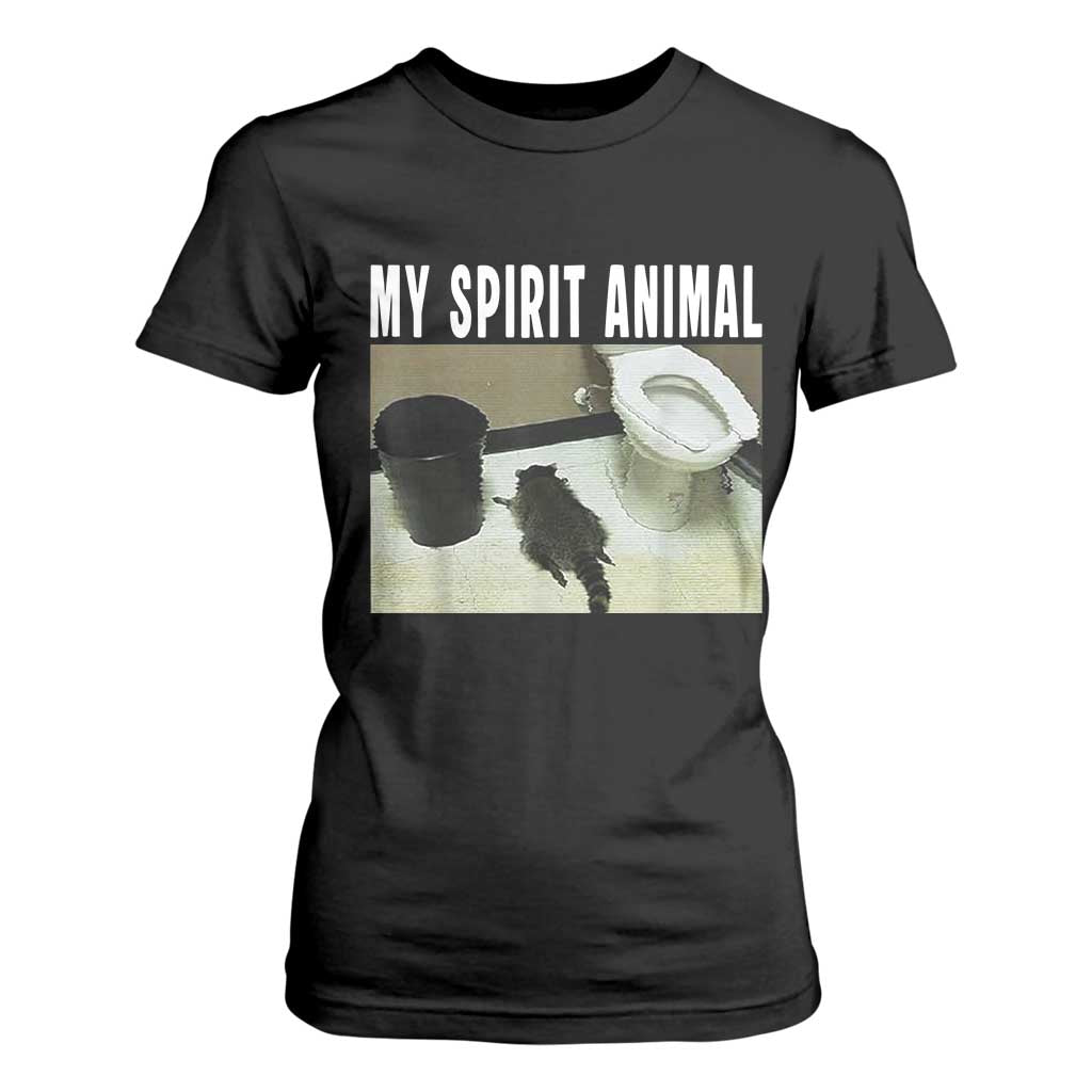 Funny Trashed Panda My Spirit Animal T Shirt For Women Drunk Raccoon in Toilet Meme Hot Mess TS02 Black Print Your Wear