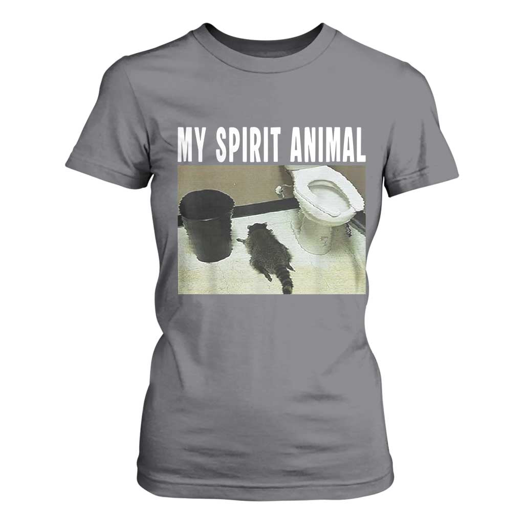 Funny Trashed Panda My Spirit Animal T Shirt For Women Drunk Raccoon in Toilet Meme Hot Mess TS02 Charcoal Print Your Wear