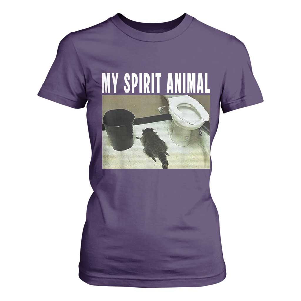 Funny Trashed Panda My Spirit Animal T Shirt For Women Drunk Raccoon in Toilet Meme Hot Mess TS02 Purple Print Your Wear