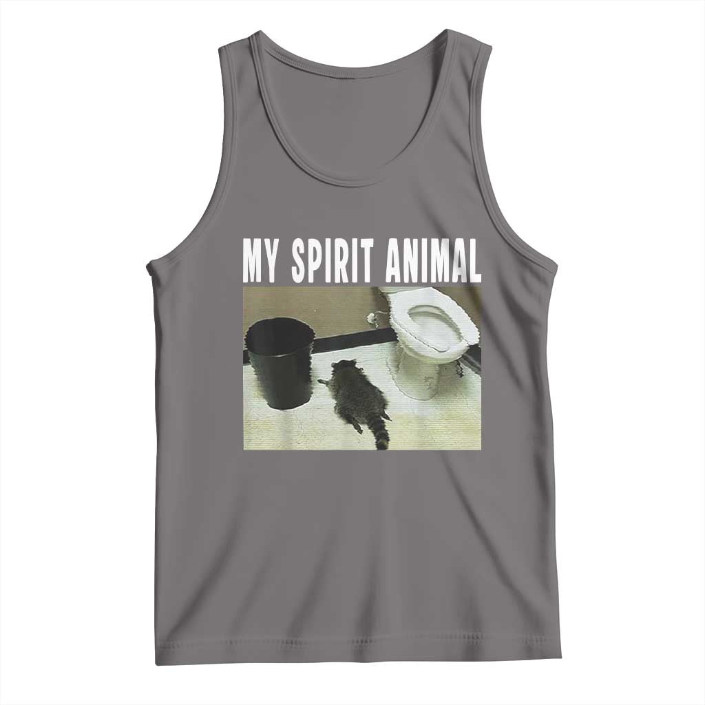 Funny Trashed Panda My Spirit Animal Tank Top Drunk Raccoon in Toilet Meme Hot Mess TS02 Deep Heather Print Your Wear